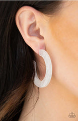 Oceanside Oasis - White -Earrings