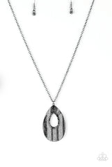 STOP, TEARDROP, AND ROLL - BLACK NECKLACE