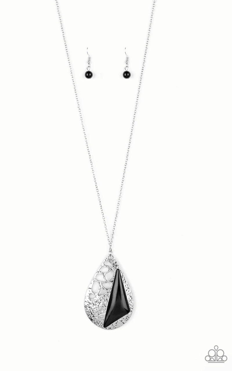 Impressive Edge - BLACK Teardrop - Necklace