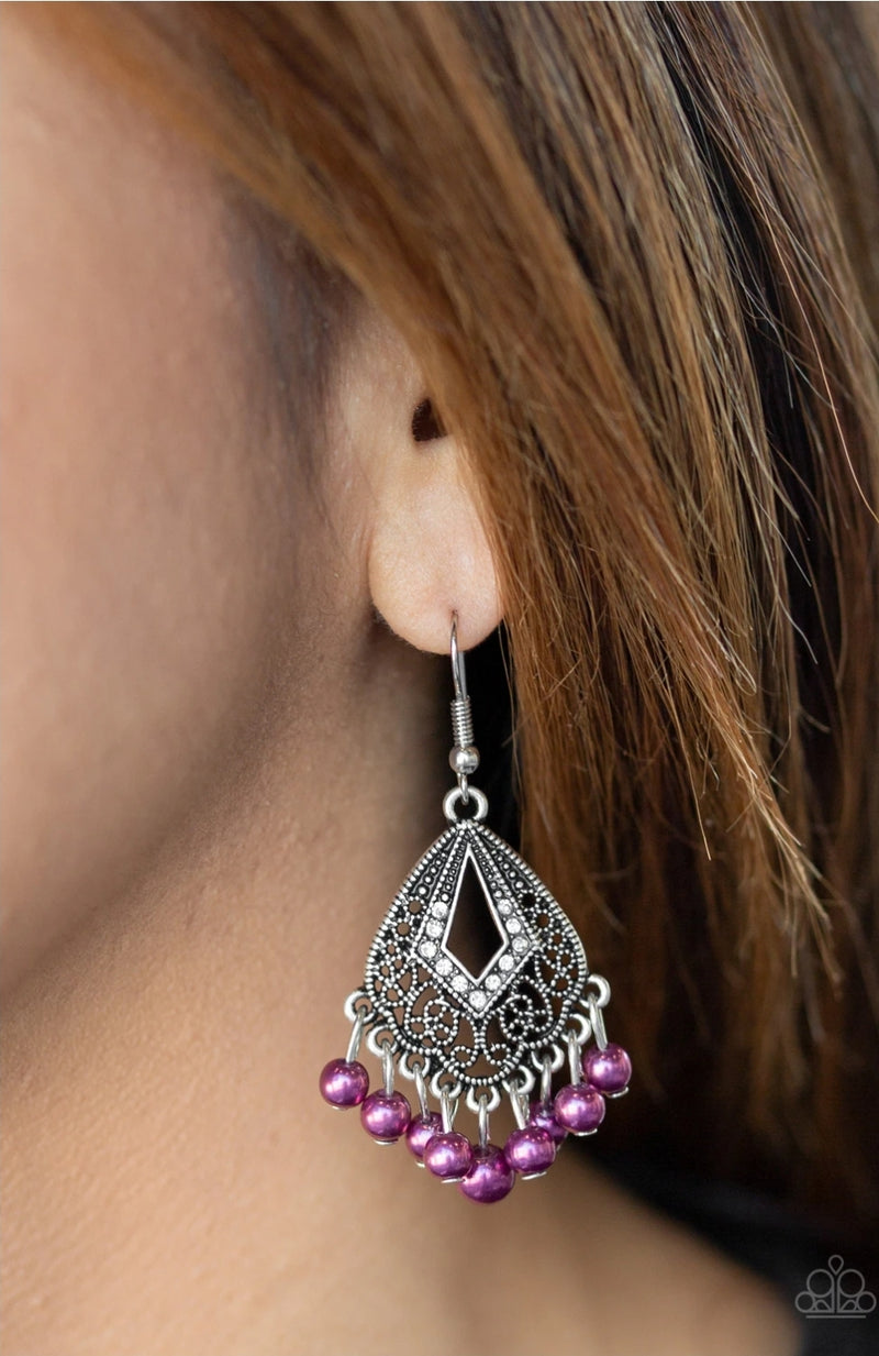 GRACEFULLY GATSBY - PURPLE EARRINGS