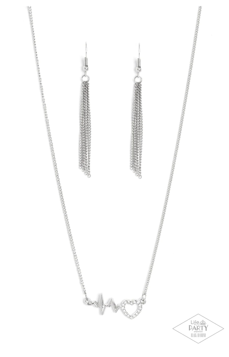 HEARTBEAT Street - White Rhinestone Necklace